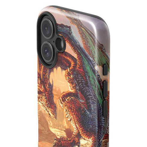 Bravery Misplaced Dragon and Knight by Ed Beard Jr iPhone 16 Plus Impact Case