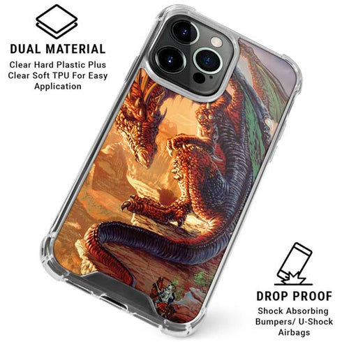 Bravery Misplaced Dragon and Knight by Ed Beard Jr iPhone 16 Pro Clear Case