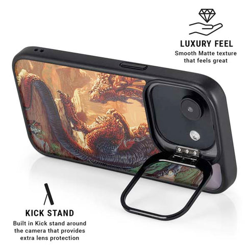 Bravery Misplaced Dragon and Knight by Ed Beard Jr iPhone 16e Kickstand Case