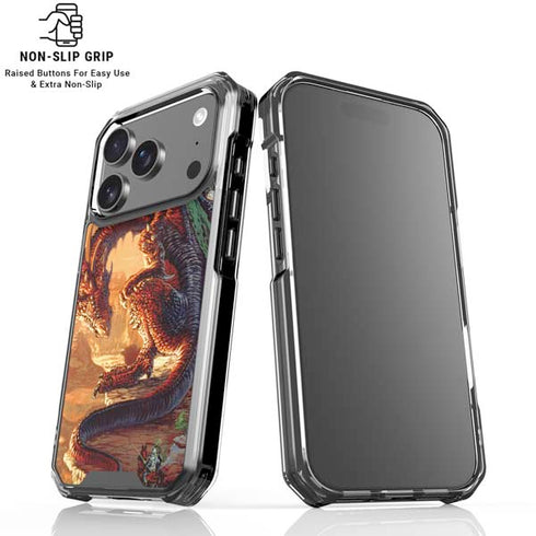 Bravery Misplaced Dragon and Knight by Ed Beard Jr iPhone 18 Pro Clear Case
