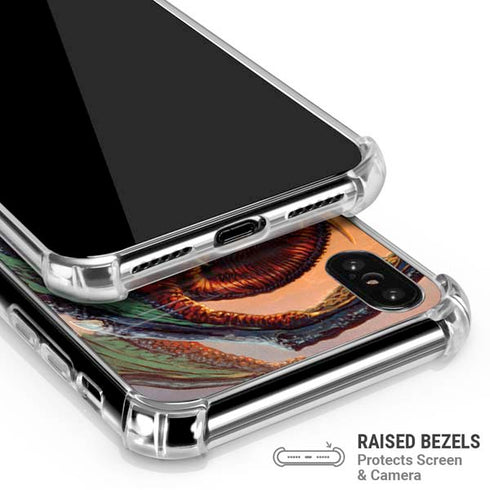 Bravery Misplaced Dragon and Knight by Ed Beard Jr iPhone X/XS Clear Case