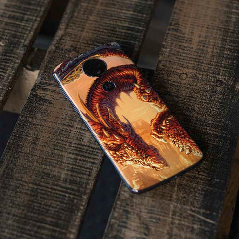 Bravery Misplaced Dragon and Knight by Ed Beard Jr Moto E5 Plus Skin