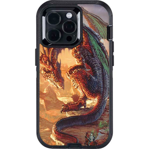Bravery Misplaced Dragon and Knight by Ed Beard Jr Otterbox Defender iPhone Skin