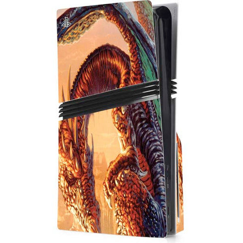 Bravery Misplaced Dragon and Knight by Ed Beard Jr PS5 Pro Disk Console Skin