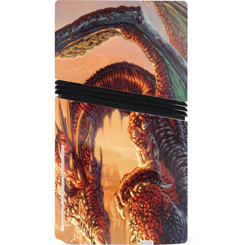 Bravery Misplaced Dragon and Knight by Ed Beard Jr PS5 Pro Disk Console Skin