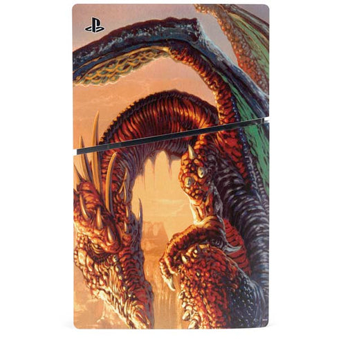 Bravery Misplaced Dragon and Knight by Ed Beard Jr PS5 Slim Digital Edition Console Skin