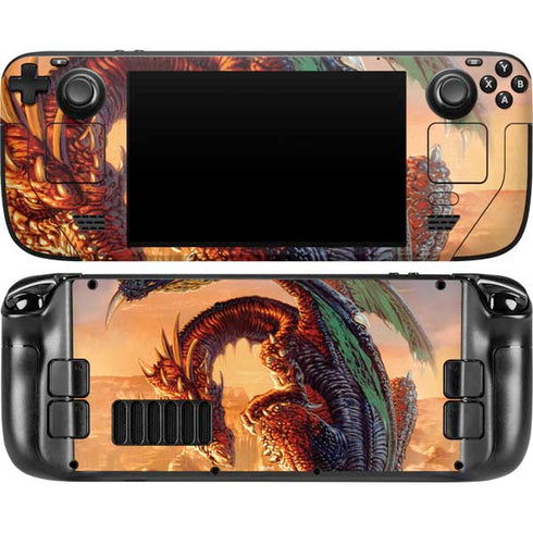 Bravery Misplaced Dragon and Knight by Ed Beard Jr Steam Deck Handheld Gaming Computer OLED Skin
