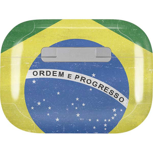 Brazil Flag Distressed AirPods Skins