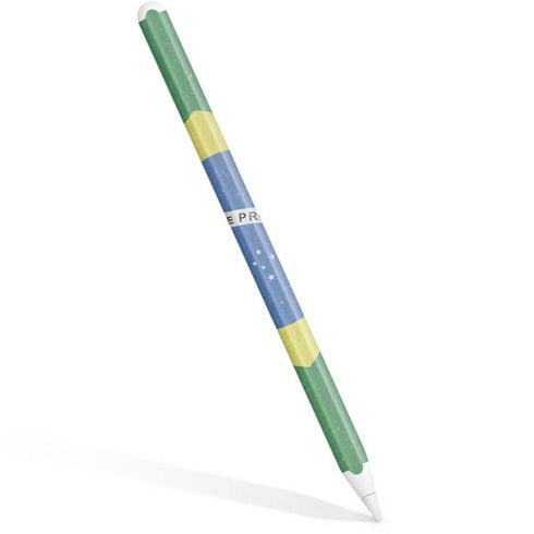 Brazil Flag Distressed Apple Pencil (2nd Gen 2019) Skin