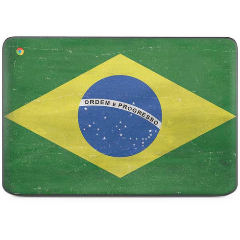 Brazil Flag Distressed HP Chromebook Skin