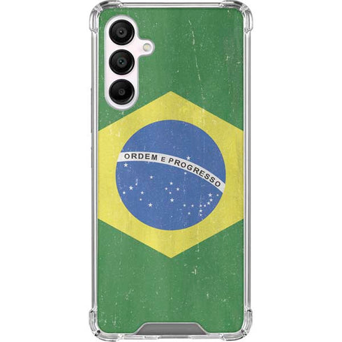 Brazil Flag Distressed Galaxy A16 5G Clear Case