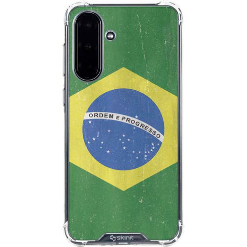 Brazil Flag Distressed Galaxy A36 5G Clear Case