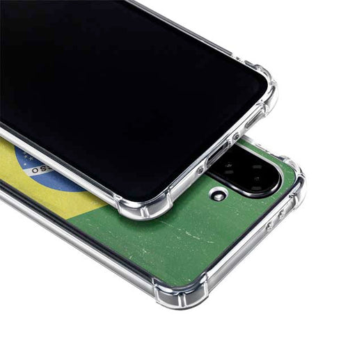 Brazil Flag Distressed Galaxy A36 5G Clear Case