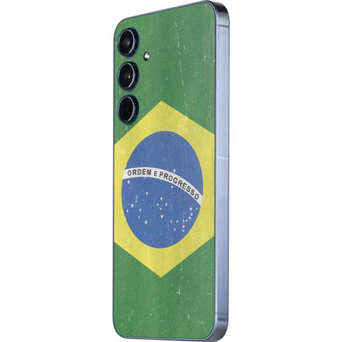Brazil Flag Distressed Galaxy A36 5G Skin