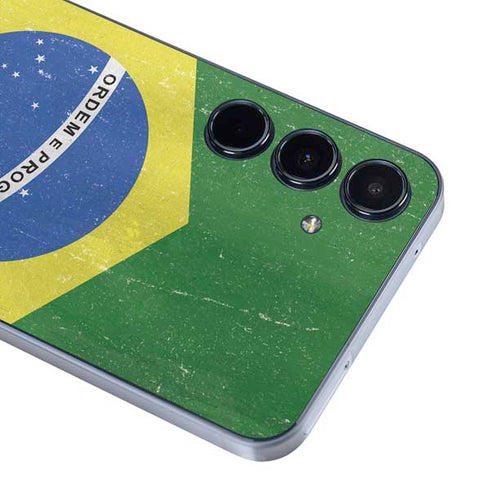 Brazil Flag Distressed Galaxy A36 5G Skin