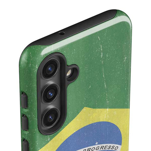 Brazil Flag Distressed Galaxy S25 Plus Impact Case