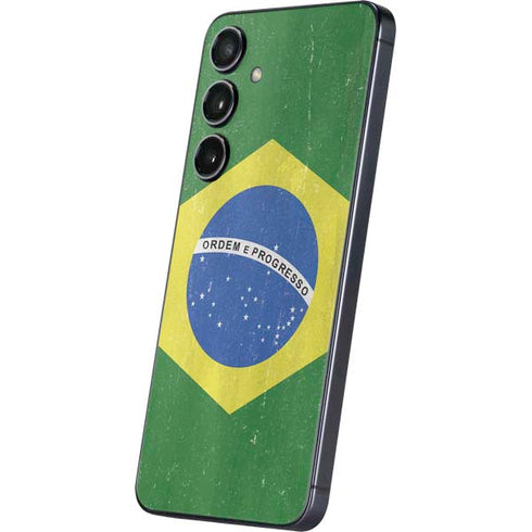 Brazil Flag Distressed Galaxy S24 Skin