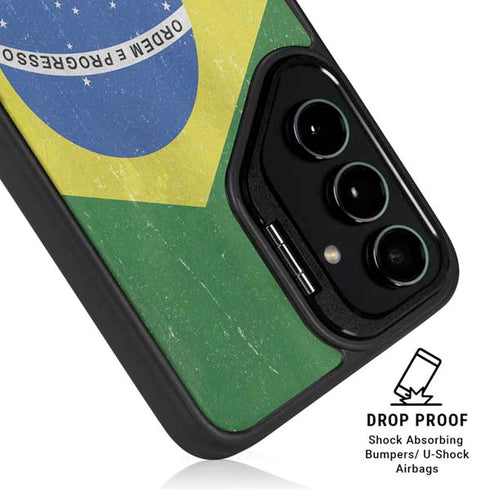 Brazil Flag Distressed Galaxy S25 Ultra Kickstand Case