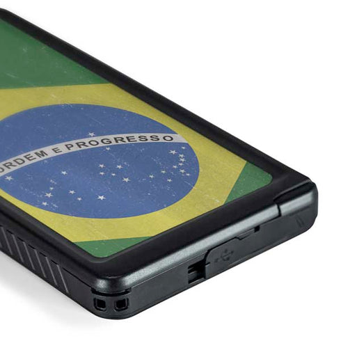 Brazil Flag Distressed Galaxy S24 Ultra Waterproof Case