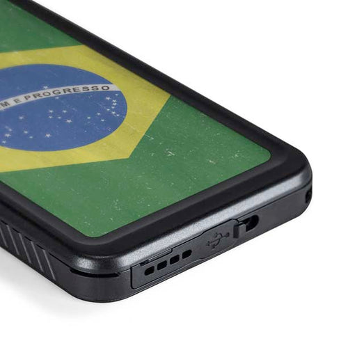 Brazil Flag Distressed Galaxy S24 Waterproof Case