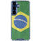 Brazil Flag Distressed Galaxy S25 Plus Clear Case