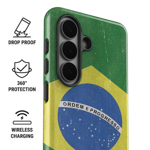 Brazil Flag Distressed Galaxy S26 Impact Case
