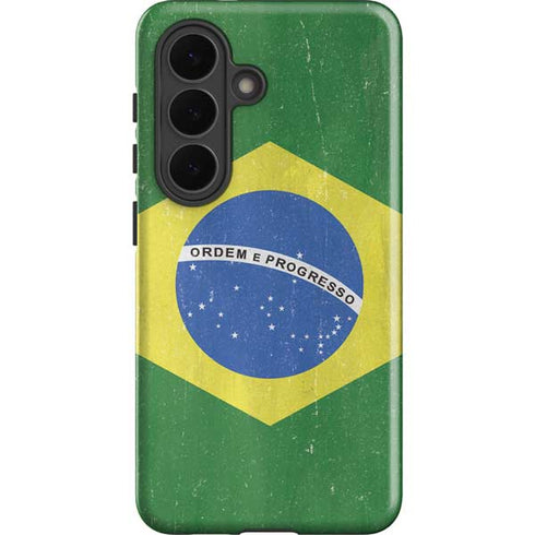 Brazil Flag Distressed Galaxy S26 Plus Impact Case