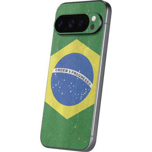 Brazil Flag Distressed Google Pixel 9 Pro Skin