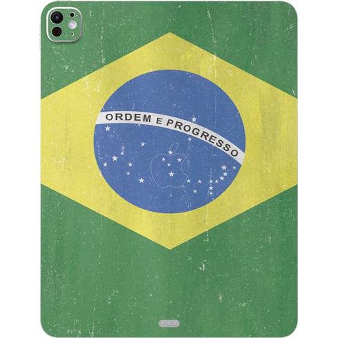 Brazil Flag Distressed iPad Pro 13in M4 (2024) Skin