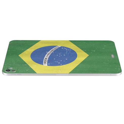 Brazil Flag Distressed iPad Pro 13in M4 (2024) Skin