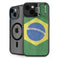 Brazil Flag Distressed iPhone 14 Kickstand Case