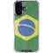 Brazil Flag Distressed iPhone 16 Clear Case