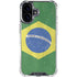 Brazil Flag Distressed iPhone 16 Clear Case