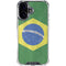 Brazil Flag Distressed iPhone 16 Plus Clear Case