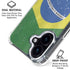 Brazil Flag Distressed iPhone 16 Plus Clear Case
