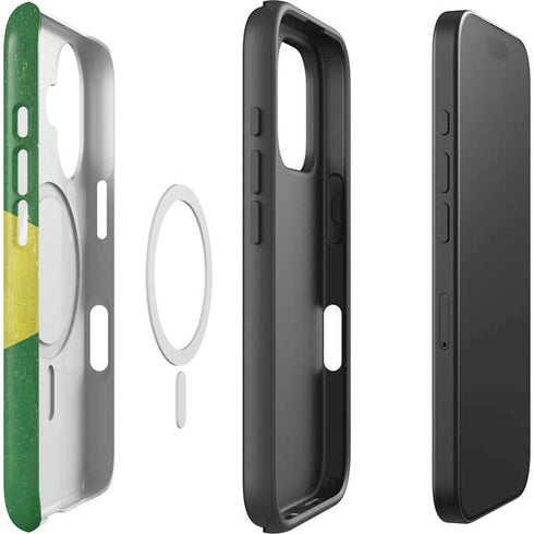 Brazil Flag Distressed iPhone 16 Plus Magsafe Impact Case