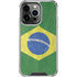 Brazil Flag Distressed iPhone 16 Pro Clear Case