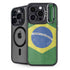Brazil Flag Distressed iPhone 16 Pro Kickstand Case