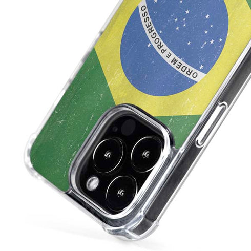 Brazil Flag Distressed iPhone 16 Pro MagSafe Case