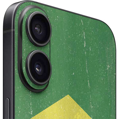 Brazil Flag Distressed iPhone 16 Skin