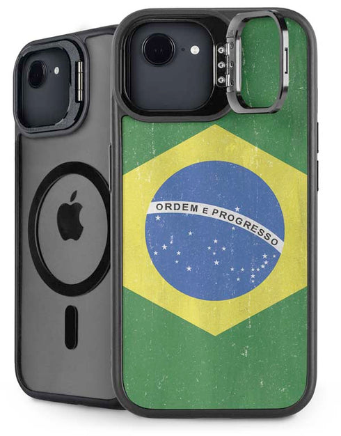 Brazil Flag Distressed iPhone 16e Kickstand Case