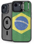 Brazil Flag Distressed iPhone 16e Kickstand Case