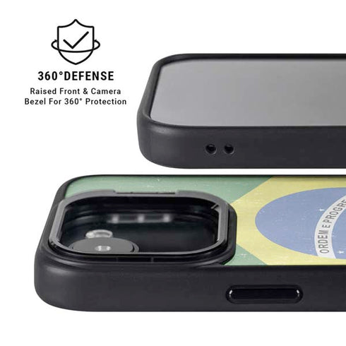 Brazil Flag Distressed iPhone 16e Kickstand Case