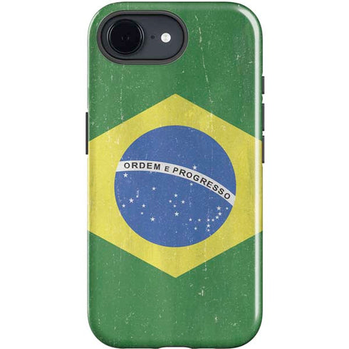 Brazil Flag Distressed iPhone 16e Impact Case