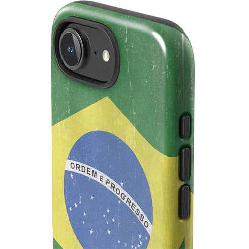Brazil Flag Distressed iPhone 16e Impact Case