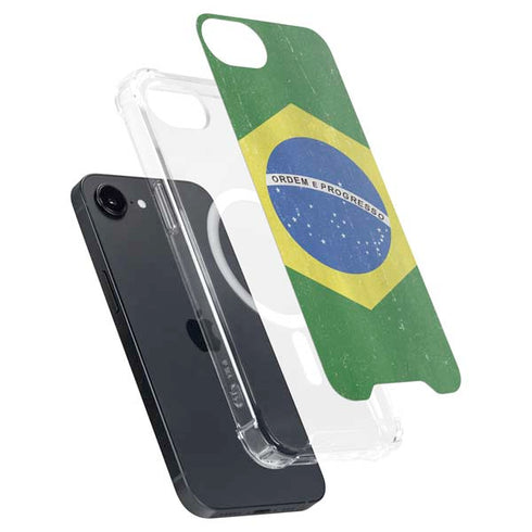 Brazil Flag Distressed iPhone 16e MagSafe Case