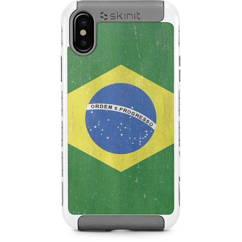 Brazil Flag Distressed iPhone X/XS Cargo Case