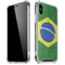 Brazil Flag Distressed iPhone X/XS Clear Case