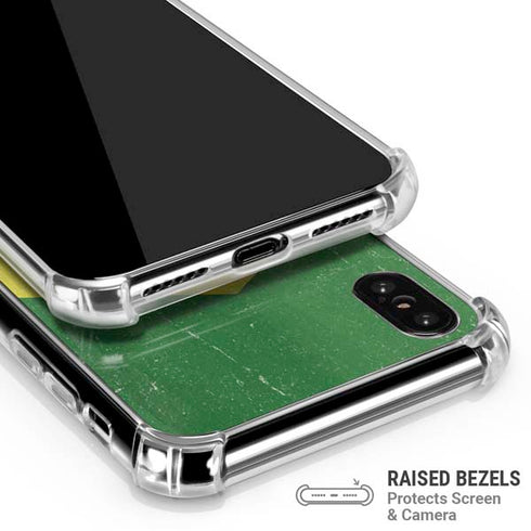 Brazil Flag Distressed iPhone X/XS Clear Case