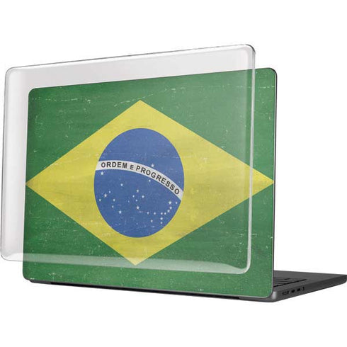 Brazil Flag Distressed MacBook Pro 14in (2021-24) Case plus Skin
